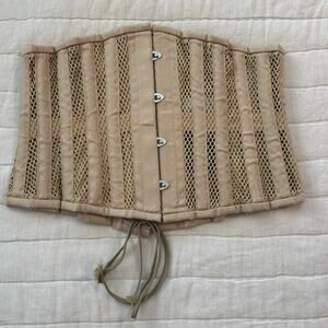 Orchard Corset Size 28 100% Cotton Mesh Corset Tan